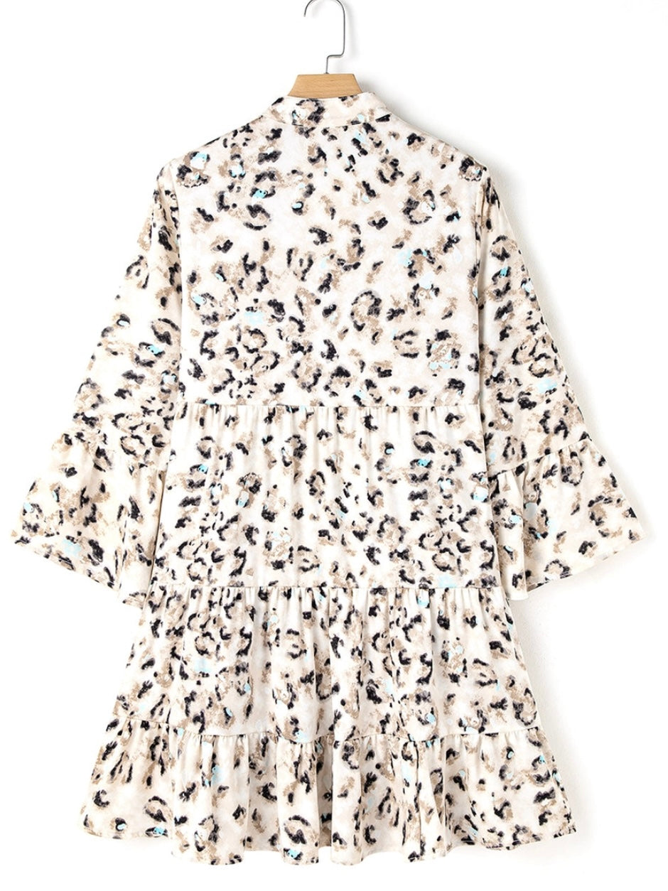 Icy Blue Leopard Tunic Dress Icy Blue Leopard Tunic Dress