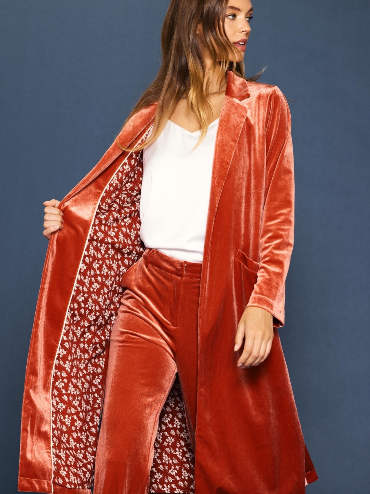 Royalty Velvet Duster Coat