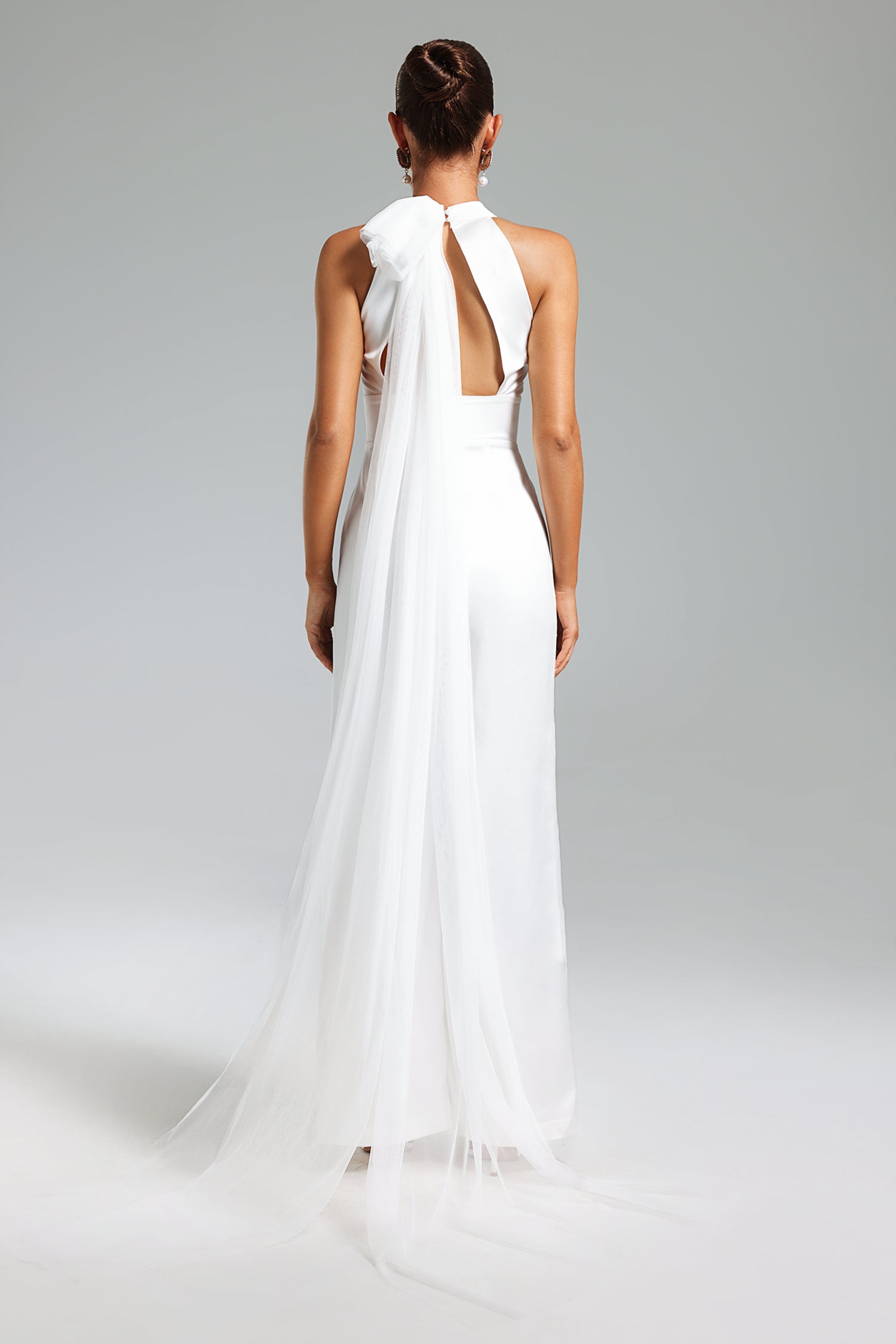 Katya Blackless Halter Jumpsuit - White