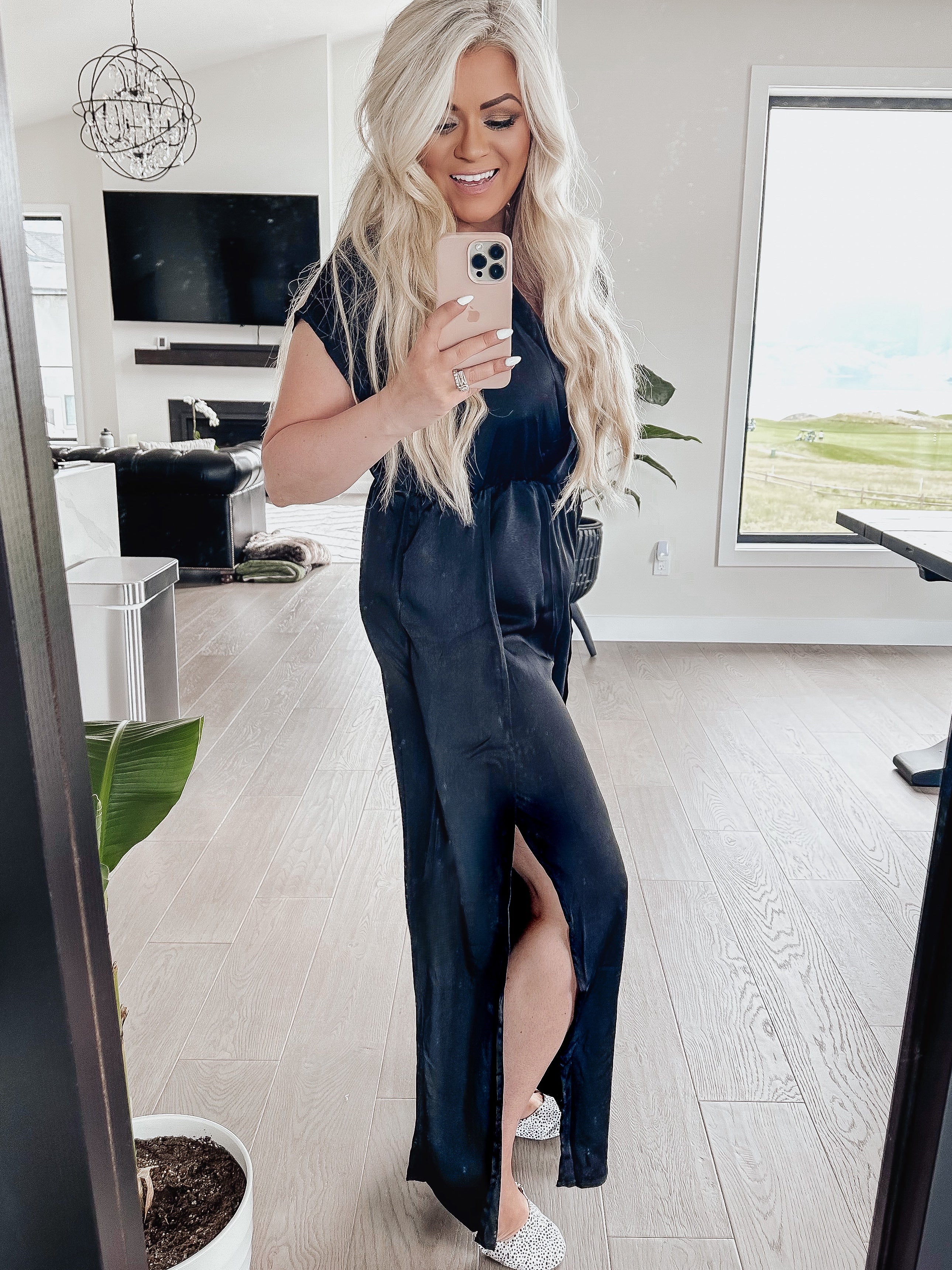 Satin Slit Jumpsuit