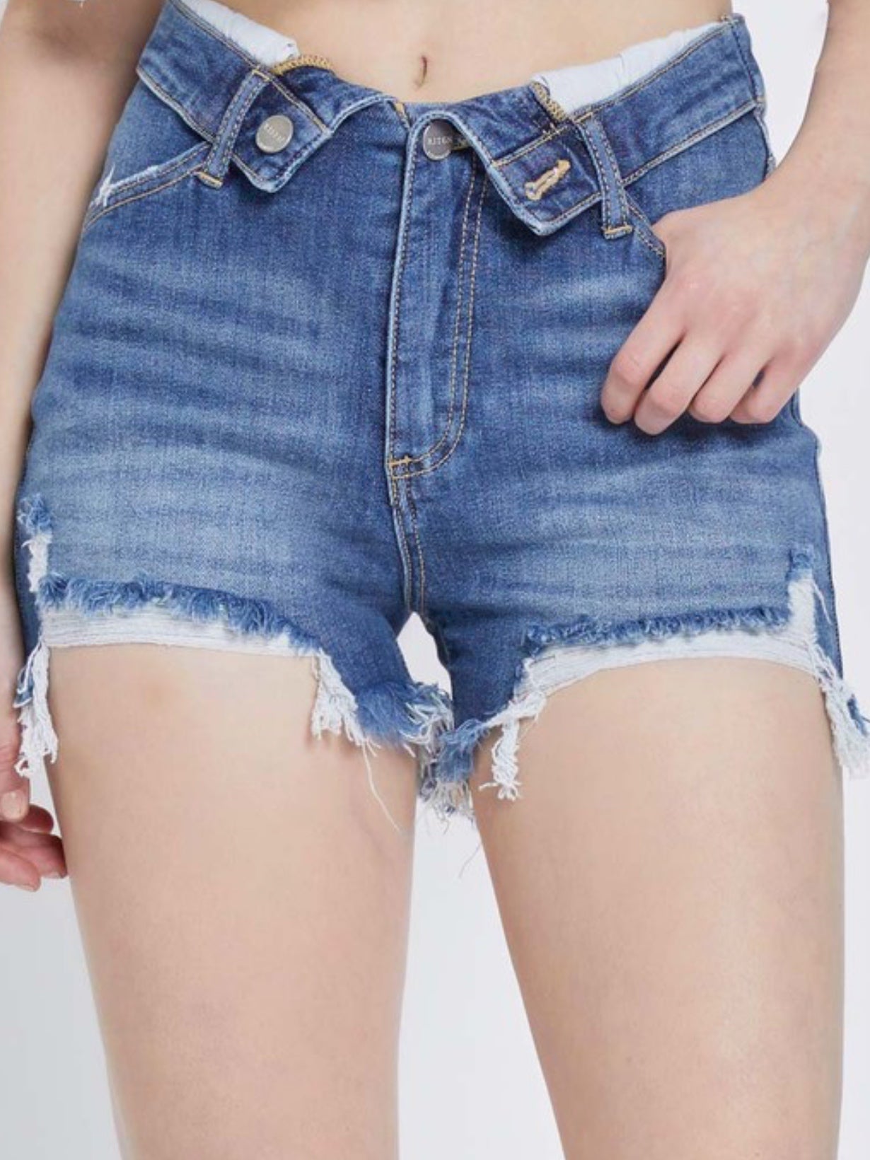 The Folded Waist Jean Shorts