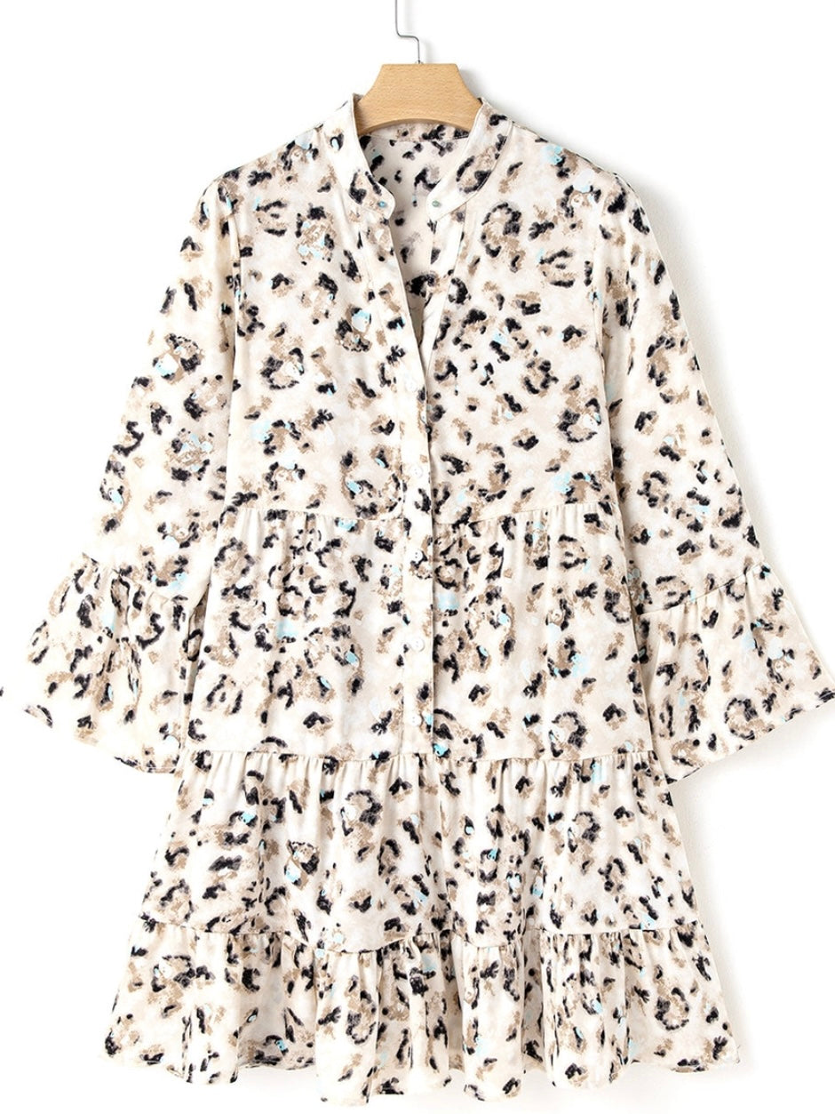 Icy Blue Leopard Tunic Dress Icy Blue Leopard Tunic Dress
