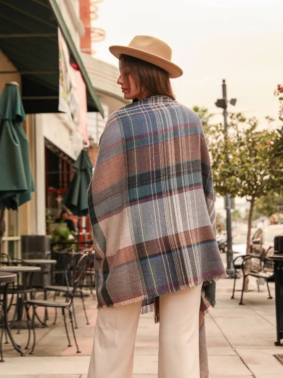 Plaid Pocket Ruana Wrap Plaid Pocket Ruana Wrap