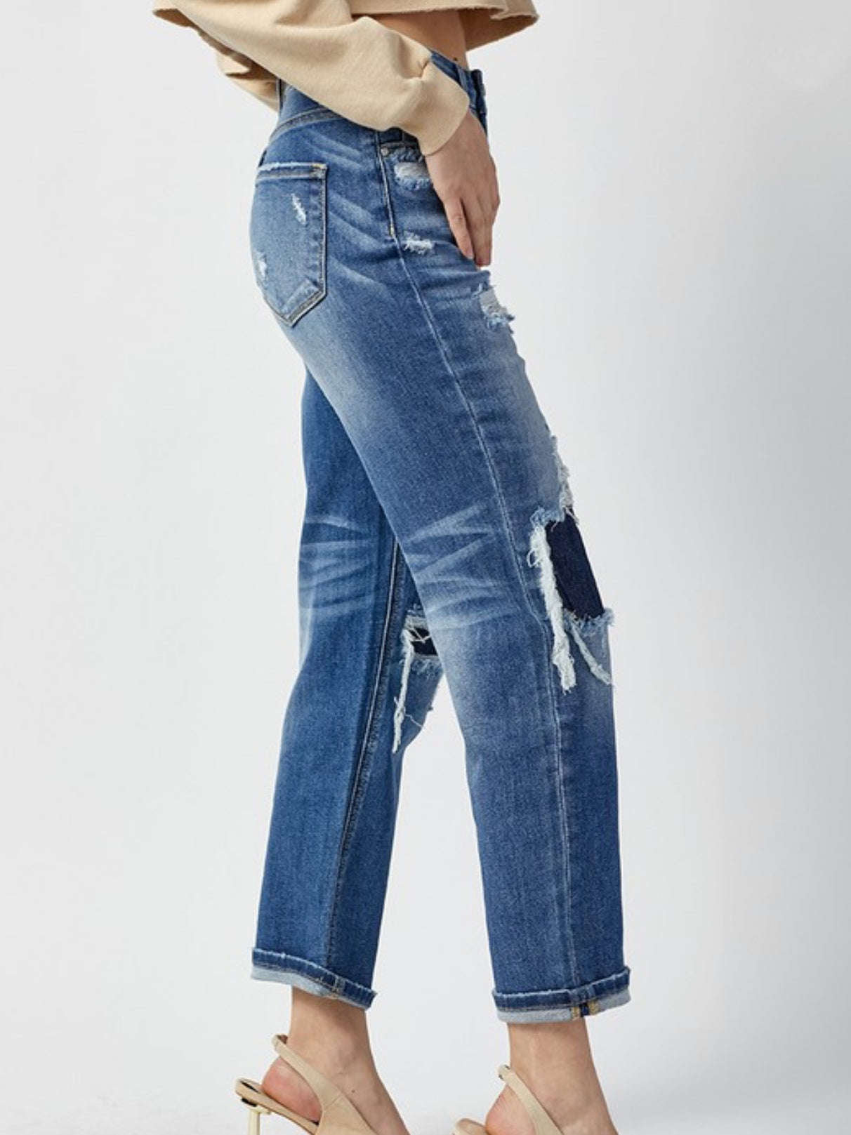 Lourdes Distressed Denim Jeans Lourdes Distressed Denim Jeans